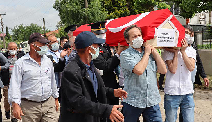 Şehit polis memuru son yolculuğuna uğurlandı