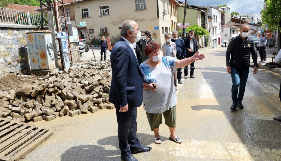 Başkan Türkyılmaz’dan Tirilye’ye geçmiş olsun ziyareti