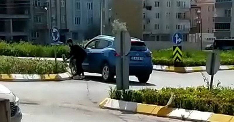 Belediyenin refüje diktiği çiçekleri çaldılar