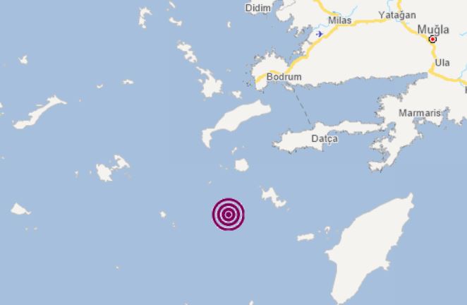 Muğla açıklarında 4.5 büyüklüğünde deprem