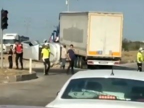 Bursa’da TIR kırmızıda durmadı, ortalık savaş alanına döndü