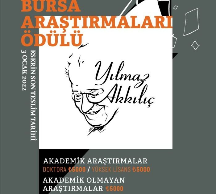 Yılmaz Akkılıç Bursa Araştırmaları Ödülü’ne başvurular başladı