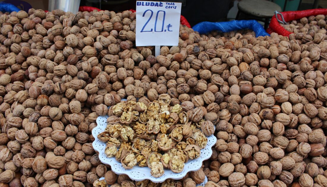 Bursa’da ceviz fiyatları enflasyonun tersine gidiyor