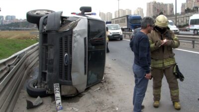 Para yüklü zırhlı araç devrildi: 1 yaralı