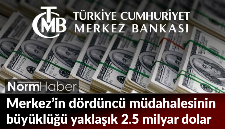 Bloomberg: Merkez Bankası’nın dördüncü müdahalesinin büyüklüğü yaklaşık 2.5 milyar dolar