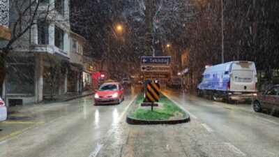 Tekirdağ’da kar yağışı başladı