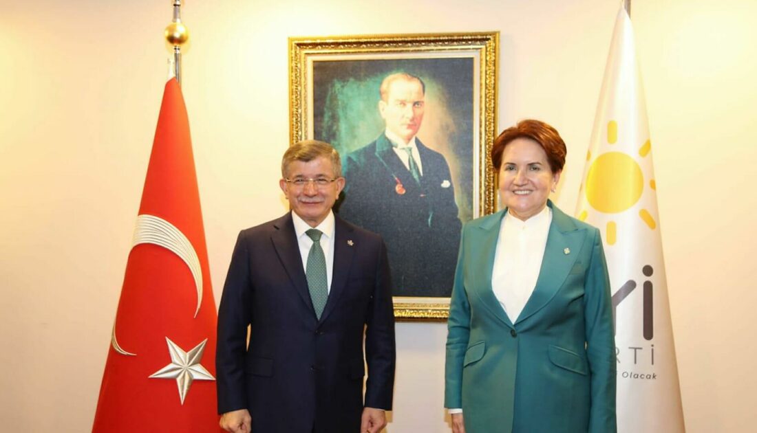 Gelecek Partisi lideri Davutoğlu, İYİ Parti lideri Akşener’i ziyaret etti