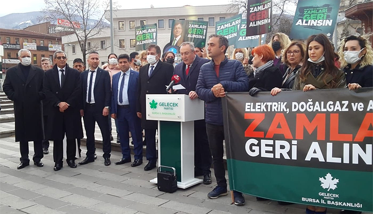 Gelecek Partisi Bursa’dan zam protestosu