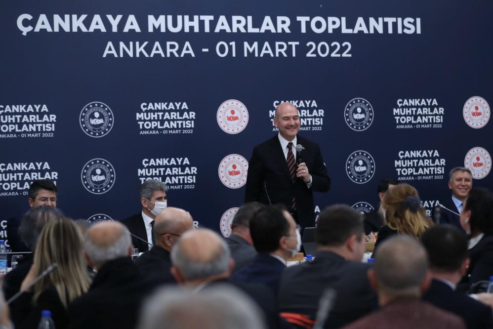 Bakan Soylu, Çankaya’daki muhtarlarla bir araya geldi