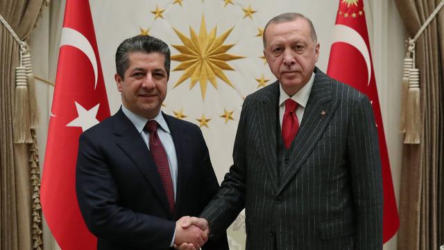 Cumhurbaşkanı Erdoğan IKBY Başbakanı Barzani ile görüştü