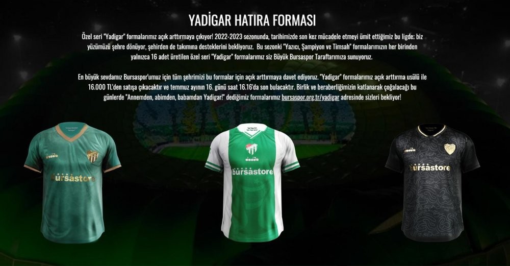 Bursaspor: Yadigar formalarımız açık arttırmaya çıkıyor