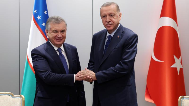 Erdoğan, Özbekistan Cumhurbaşkanı Mirziyoyev ile görüştü