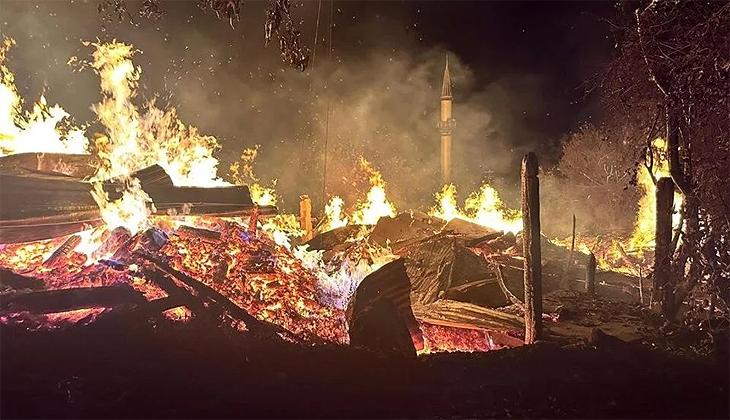 Kastamonu’da köyde çıkan yangında 5 ev alevlere teslim oldu