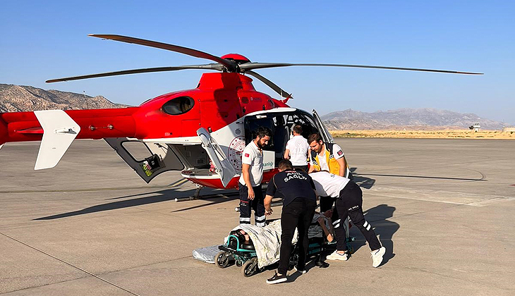 Ambulans helikopter, kanser hastası için havalandı