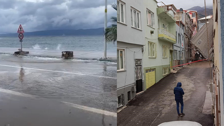 Bursa’da fırtına ve sağanak yağış… Deniz ve karayolu birleşti, çatılar uçtu!