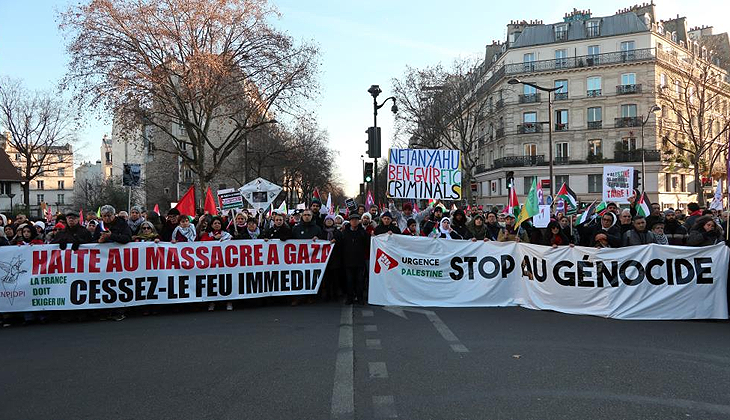 Paris’te binlerce kişi ‘Gazze’ için yürüdü