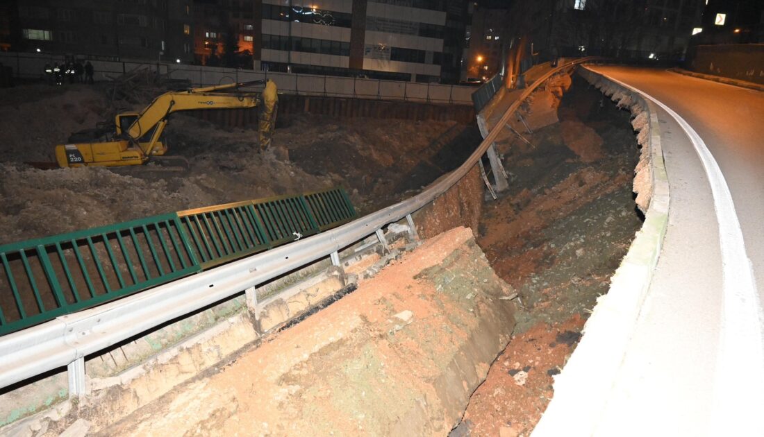 Bursa’da göçük nedeniyle yol trafiğe kapatıldı