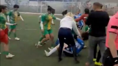 Kadınların futbol maçındaki kavga kamerada: 7 yaralı