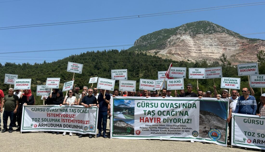 Gürsu halkı Dışkaya Yolu’na yapılan Taş Ocağını istemiyor