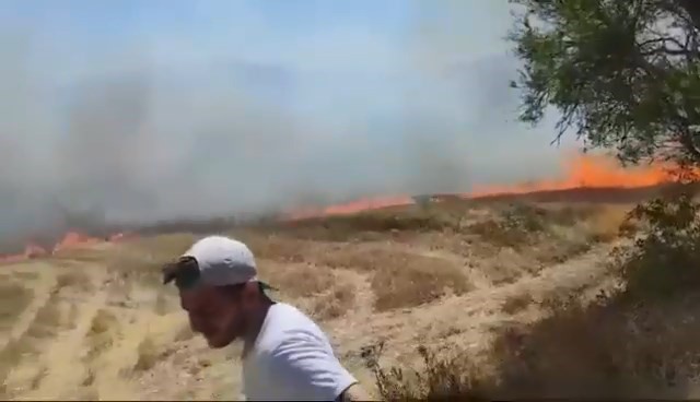 Büyükorhan’daki anız yangını korkuttu