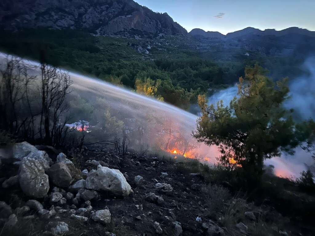 Antalya’da orman yangını! Kısa sürede söndürüldü
