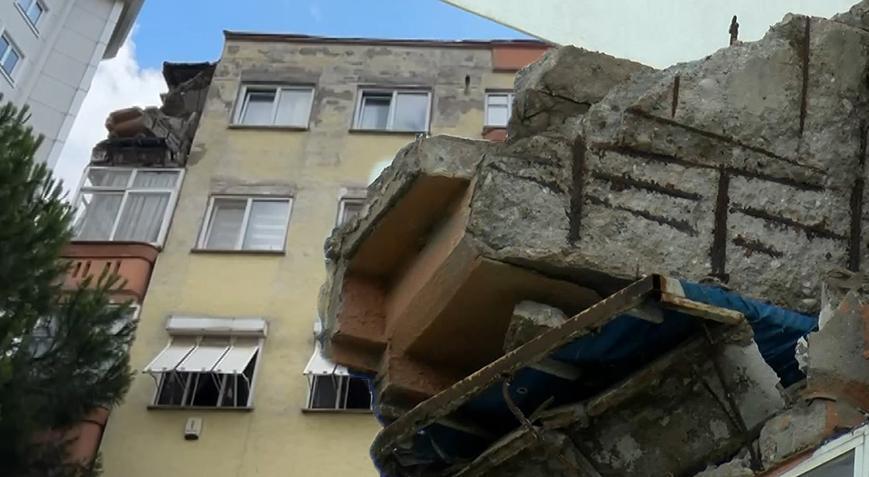 Kartal’da 4 katlı binada balkon çöktü