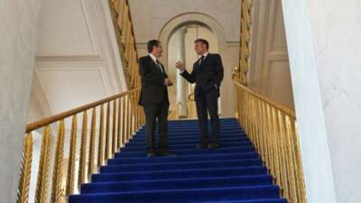 Fransa ve İsrail Cumhurbaşkanları Elysee Sarayı’nda bir araya geldi.