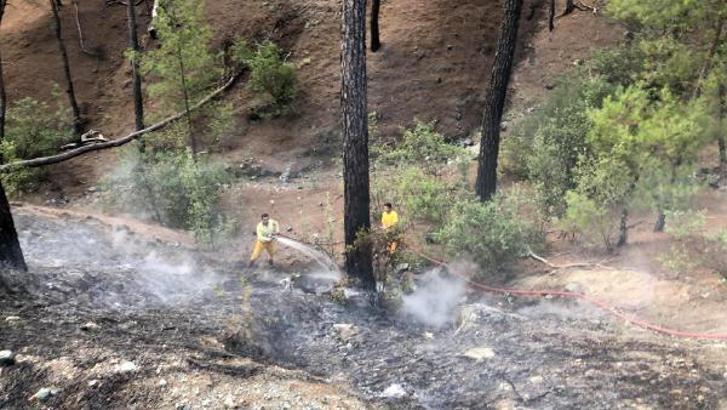 Kumluca’da orman yangını büyümeden söndürüldü