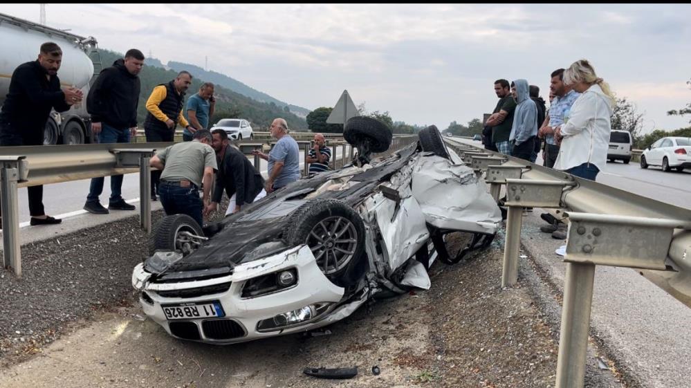 Bursa’da kadın sürücü ölümden döndü