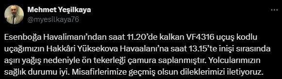 Pistten çıkan AJet uçağı ile ilgili açıklama