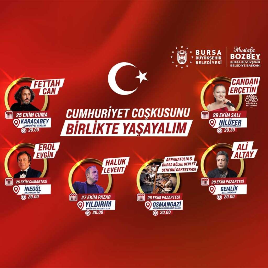 Bursa’da 29 Ekim’e yakışır kutlama programı