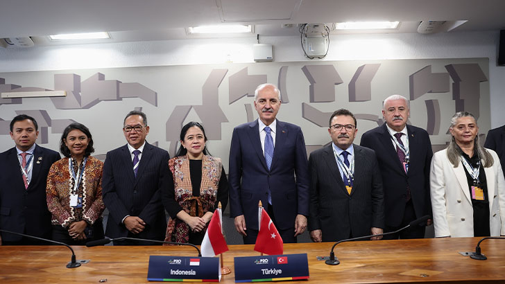 TBMM Başkanı Kurtulmuş, Endonezya Temsilciler Meclisi Başkanı Maharani ile görüştü