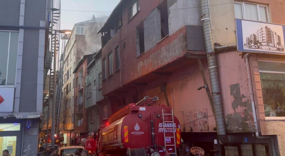 Şişli’de korkutan soba yangını: Alevler kamerada