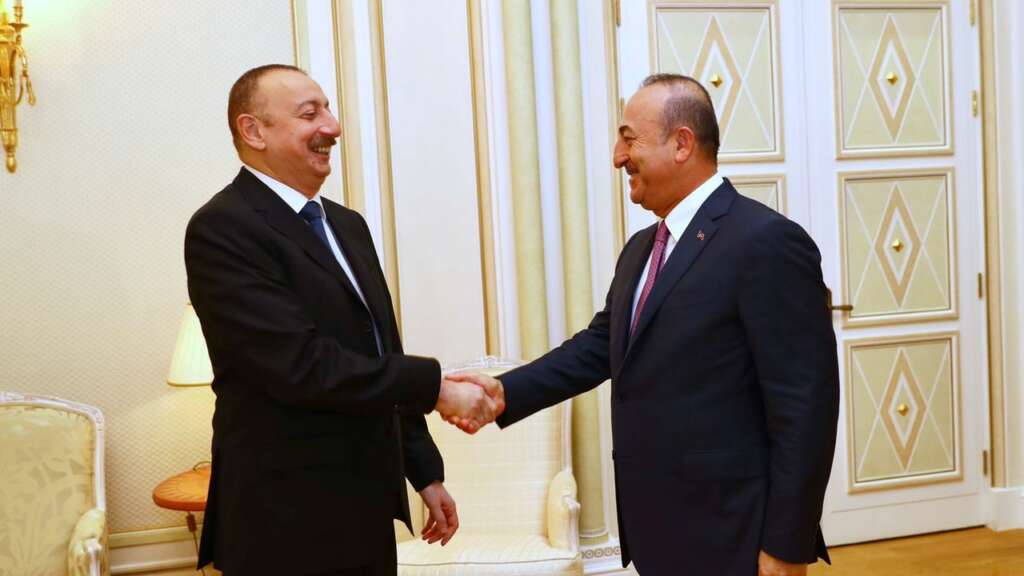 Azerbaycan Cumhurbaşkanı Aliyev Çavuşoğlu’nu kabul etti