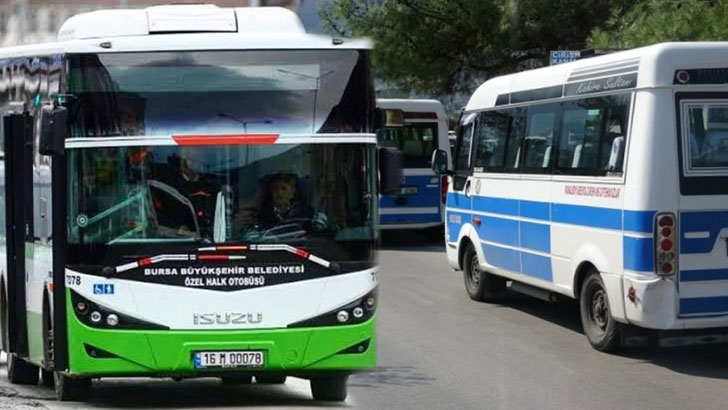 Bursa’da minibüs ve otobüs ücretlerine zam geldi!