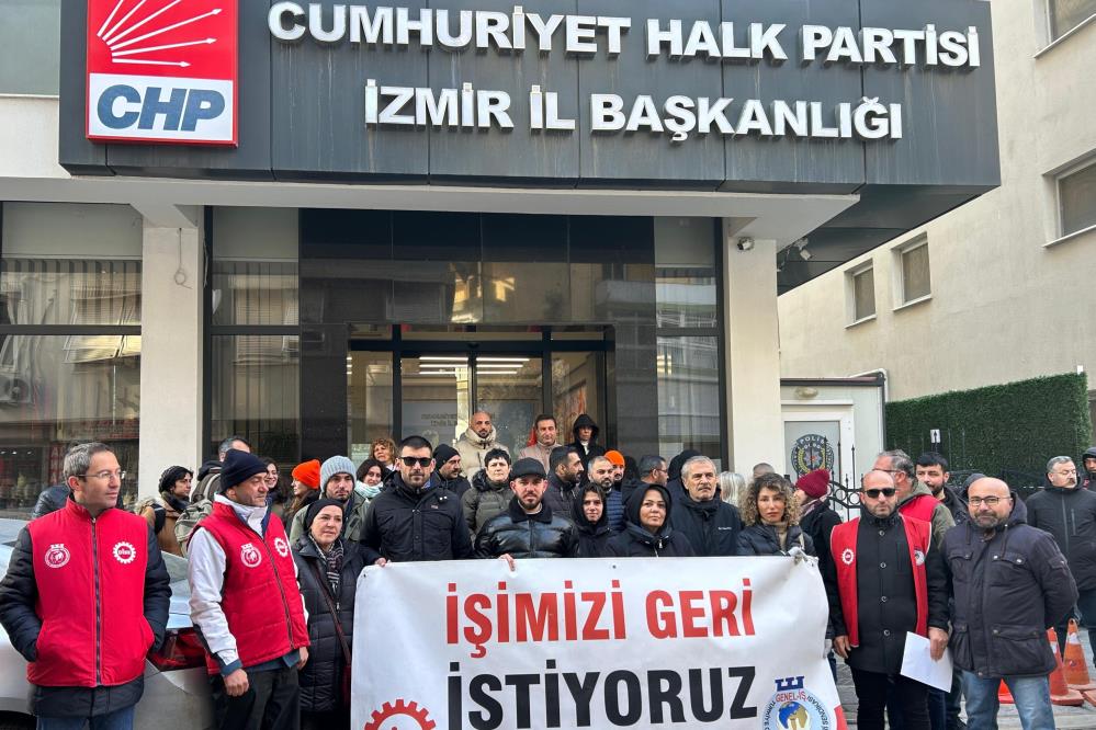 Özgür Özel sözünü tutmayınca işçiler parti binası önünde toplandı