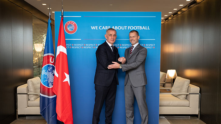 TFF Başkanı Hacıosmanoğlu, UEFA Başkanı Ceferin ile buluştu